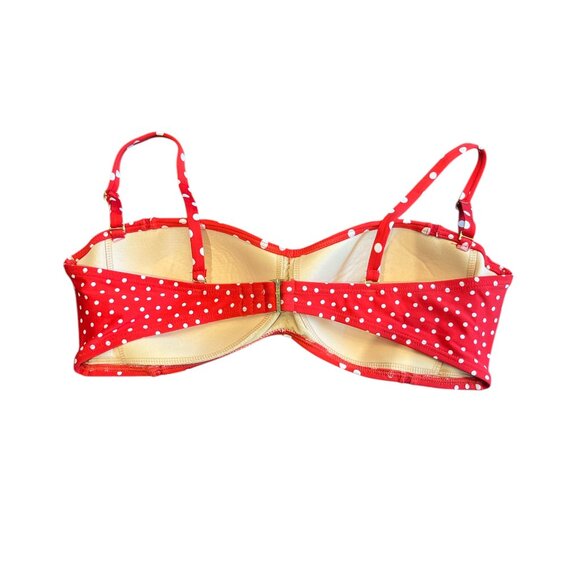 JANTZEN Bikini Top Size 14 Red & White Polka Dot Straps or Strapless Ruching - Picture 6 of 10